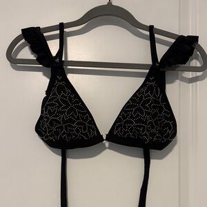 Elegant Black Embellished Women's Bathing Suit top